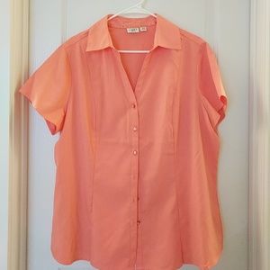 Peach Button Down Blouse